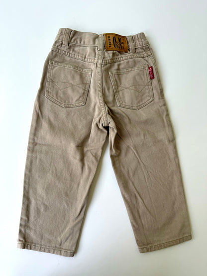 80s Vintage Light Brown Soft Denim Pants