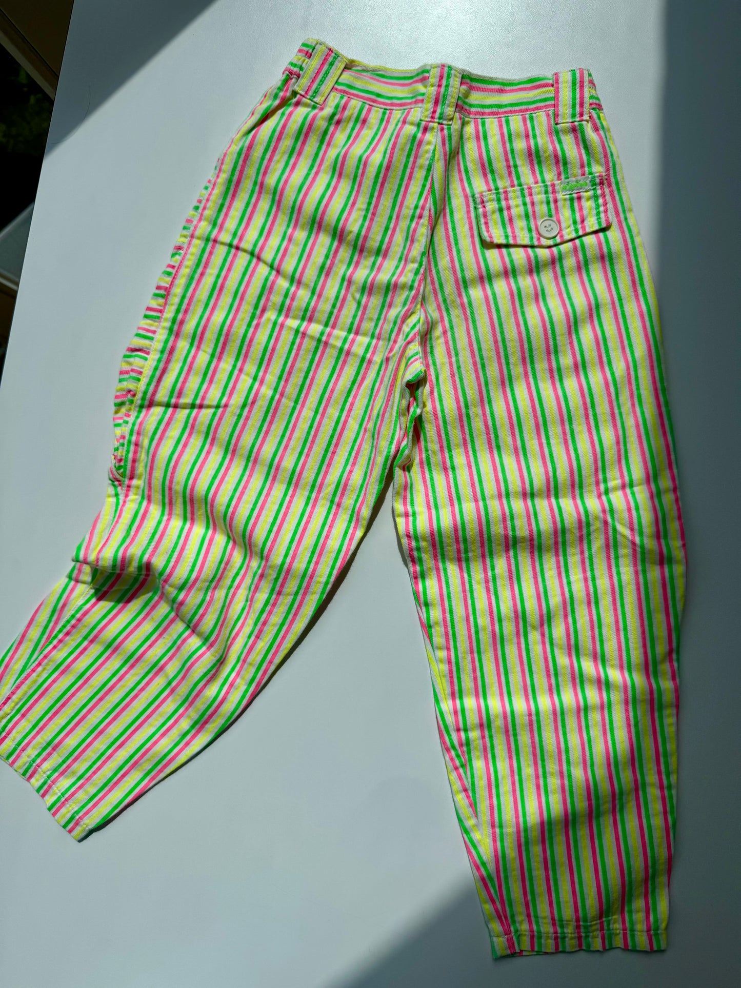 Amazing 80s Vintage Neon Striped Balloon Pants