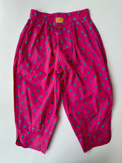 90s Vintage Oilily Pink Blue Dot Summer Pants