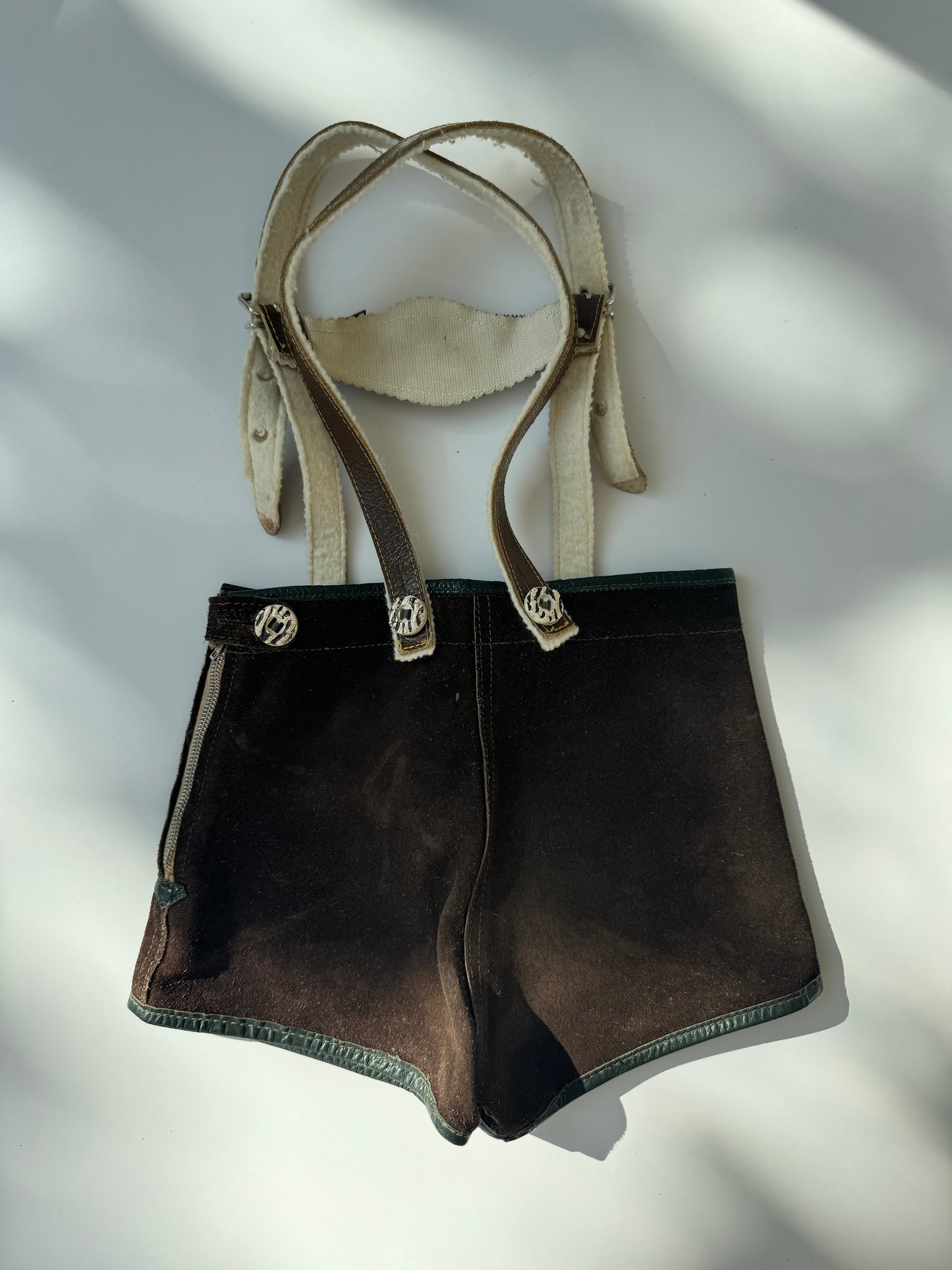 50s Vintage Bavarian Leather Shorts