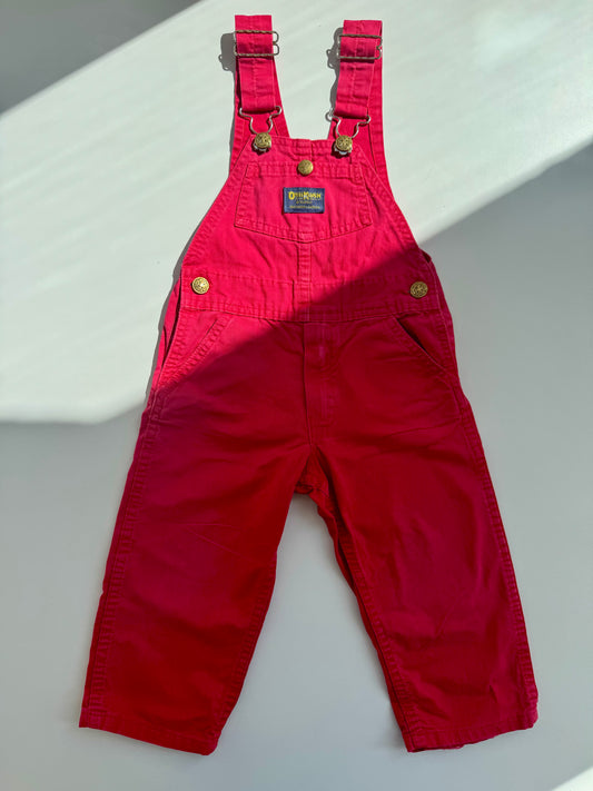 80s Vintage Made in USA Oshkosh Brillant Red Overall
