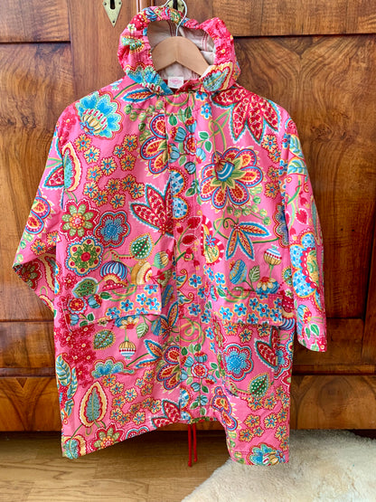 90s Vintage Pink Floral Oilily Raincoat Jacket