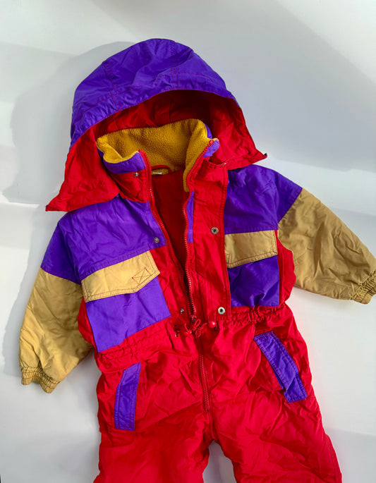 80s Vintage Snow Suit Block Colors