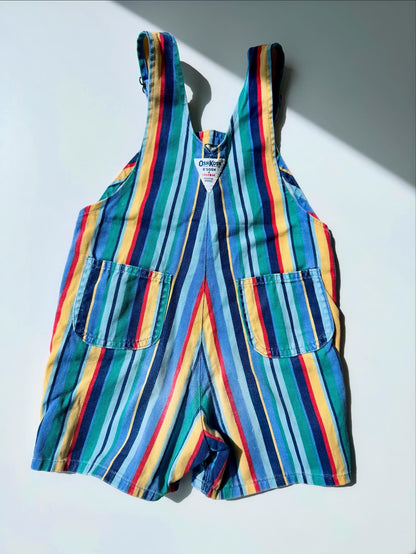 Amazing 80s Vintage Made in U.S.A. Oshkosh Colorful Striped Overall