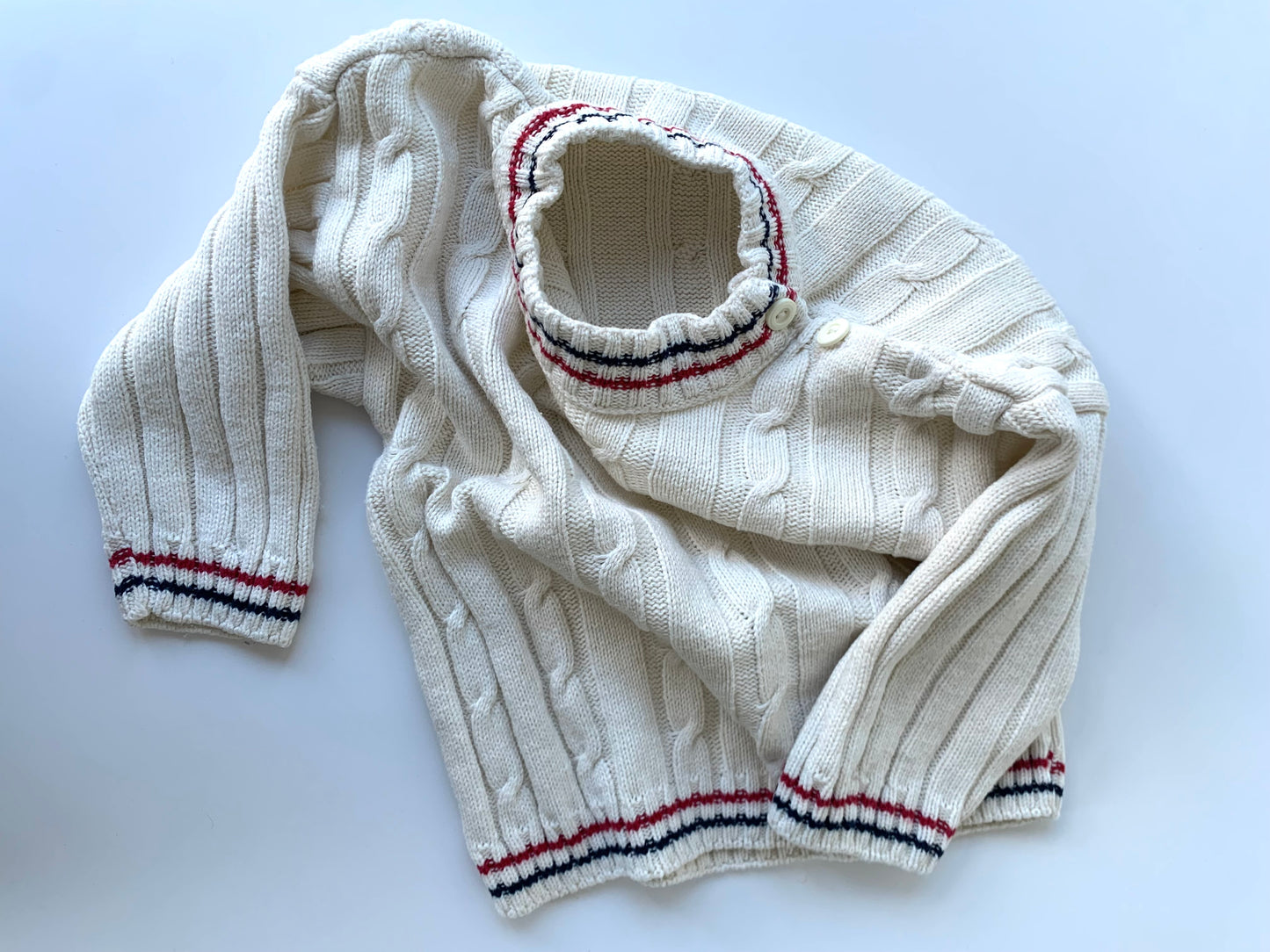 80s Vintage Cotton Cable Knit Sweater