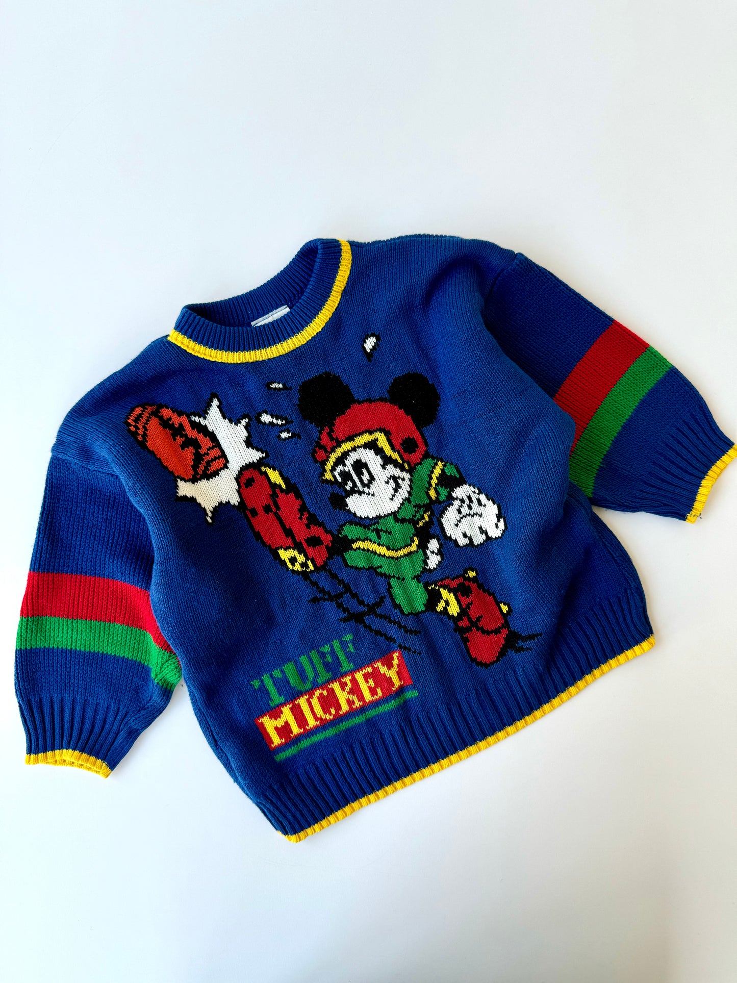 90s Vintage Mickey Football Knit Sweater