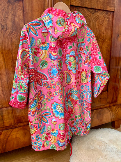 90s Vintage Pink Floral Oilily Raincoat Jacket