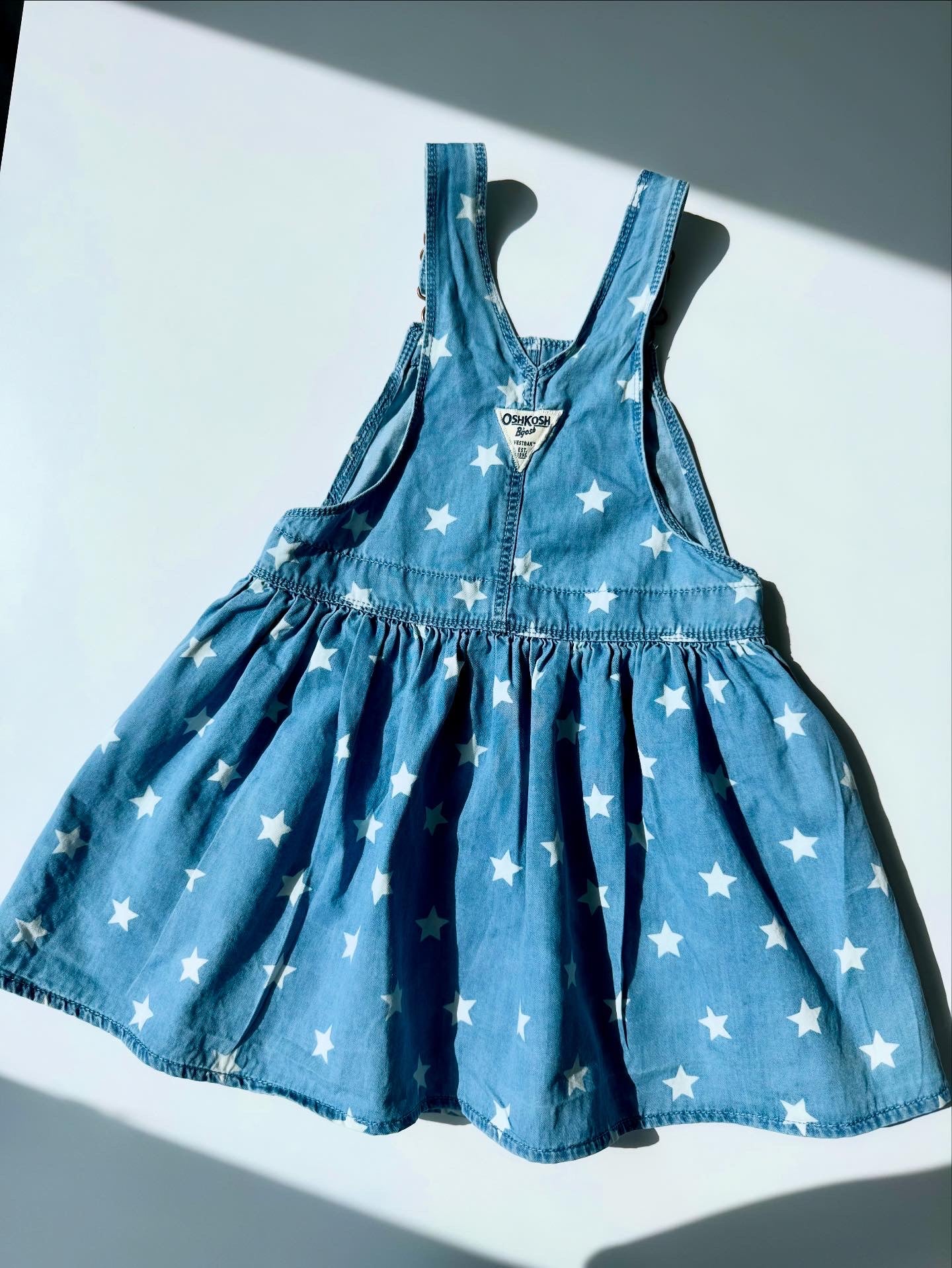 Adorable Preloved Little Stars Oshkosh Pinafore Dress