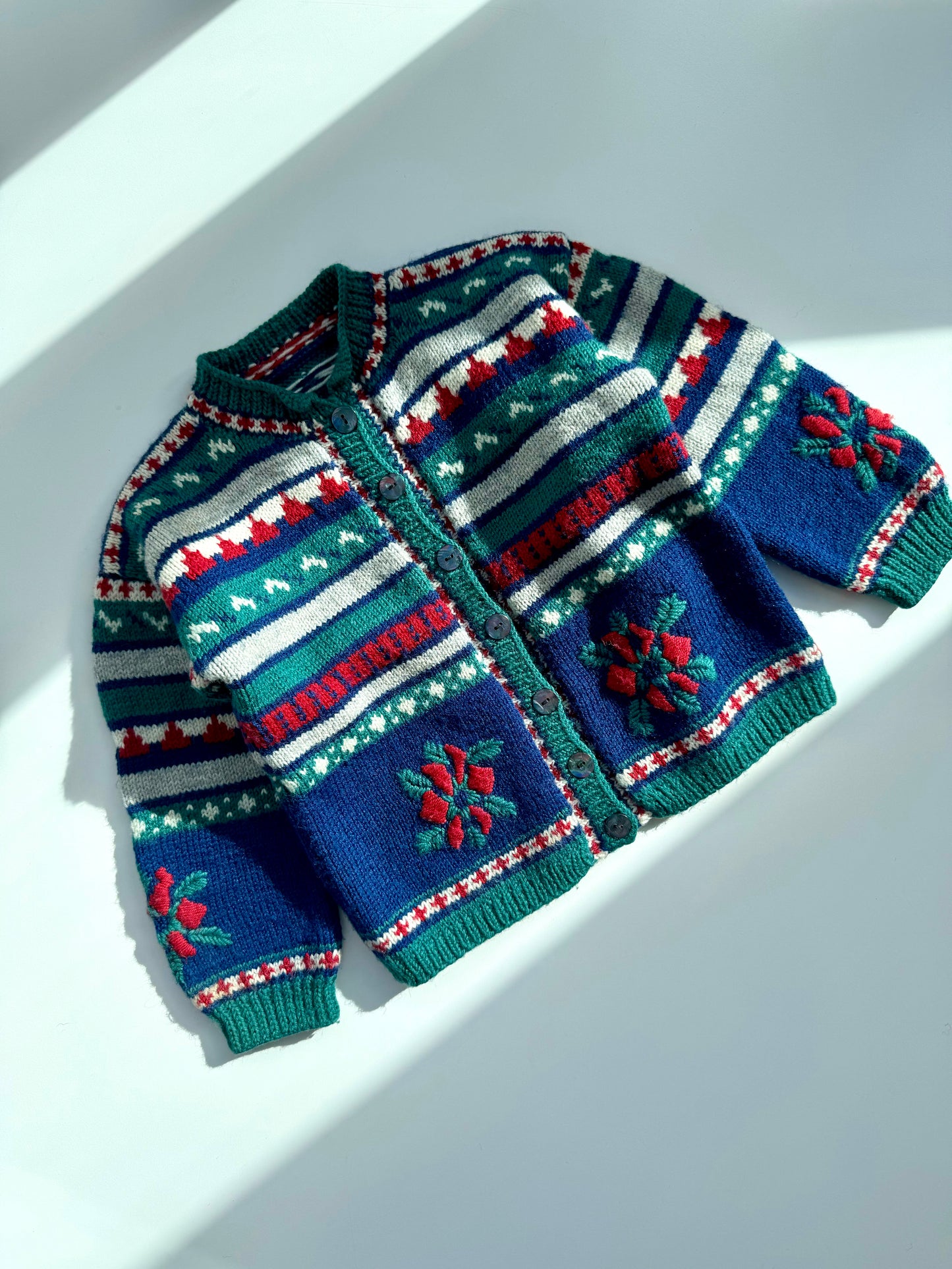 Handmade Christmas Wool Knit Cardigan