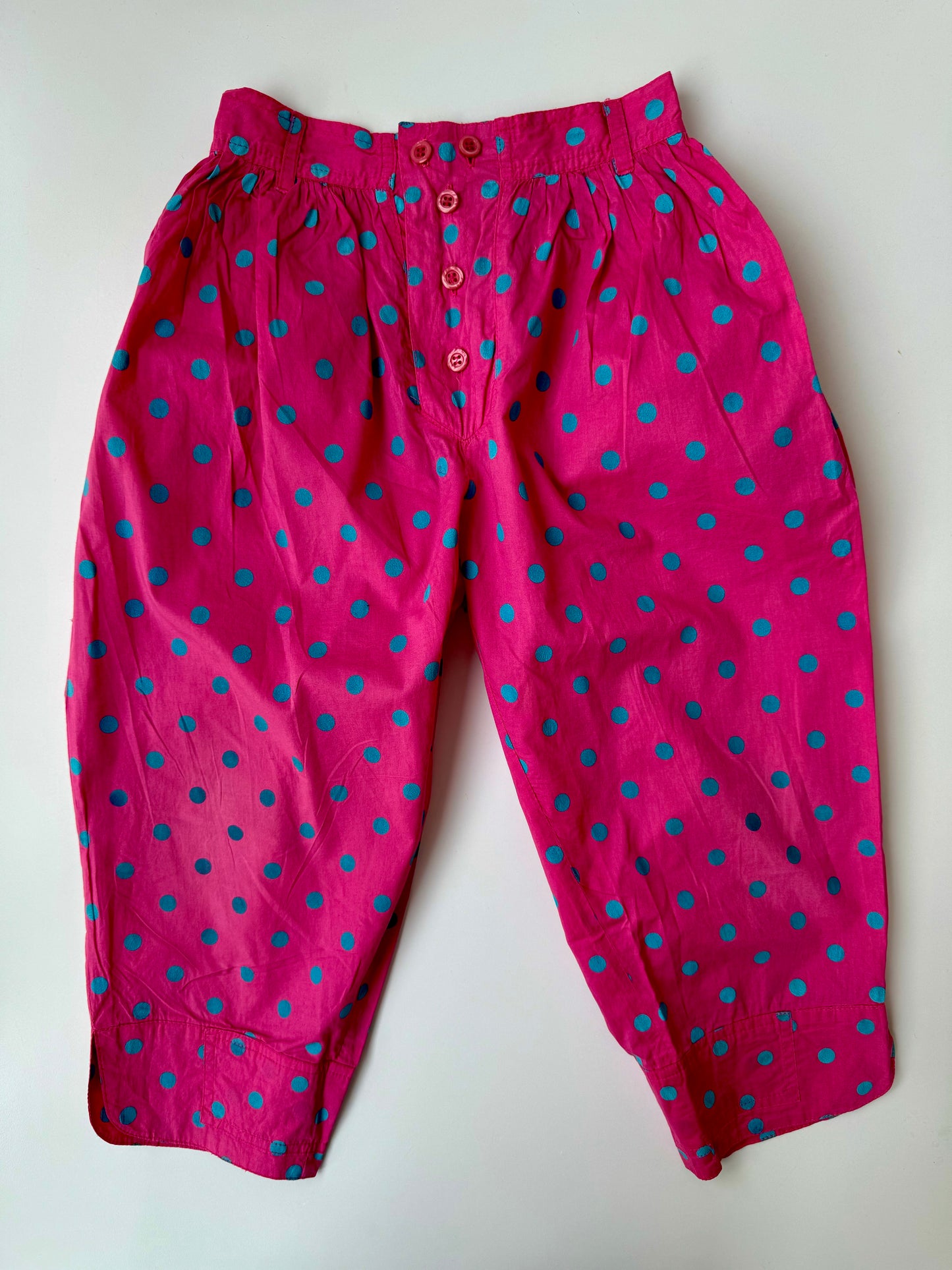 90s Vintage Oilily Pink Blue Dot Summer Pants