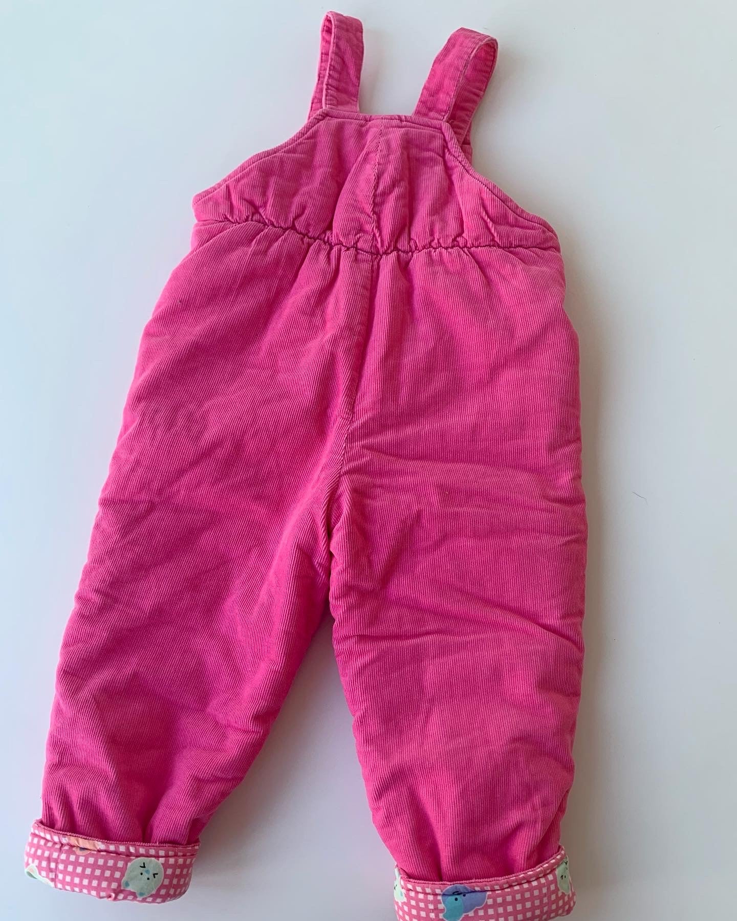 80s Vintage Pink Warm Lined Dungarees