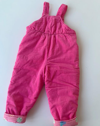 80s Vintage Pink Warm Lined Dungarees