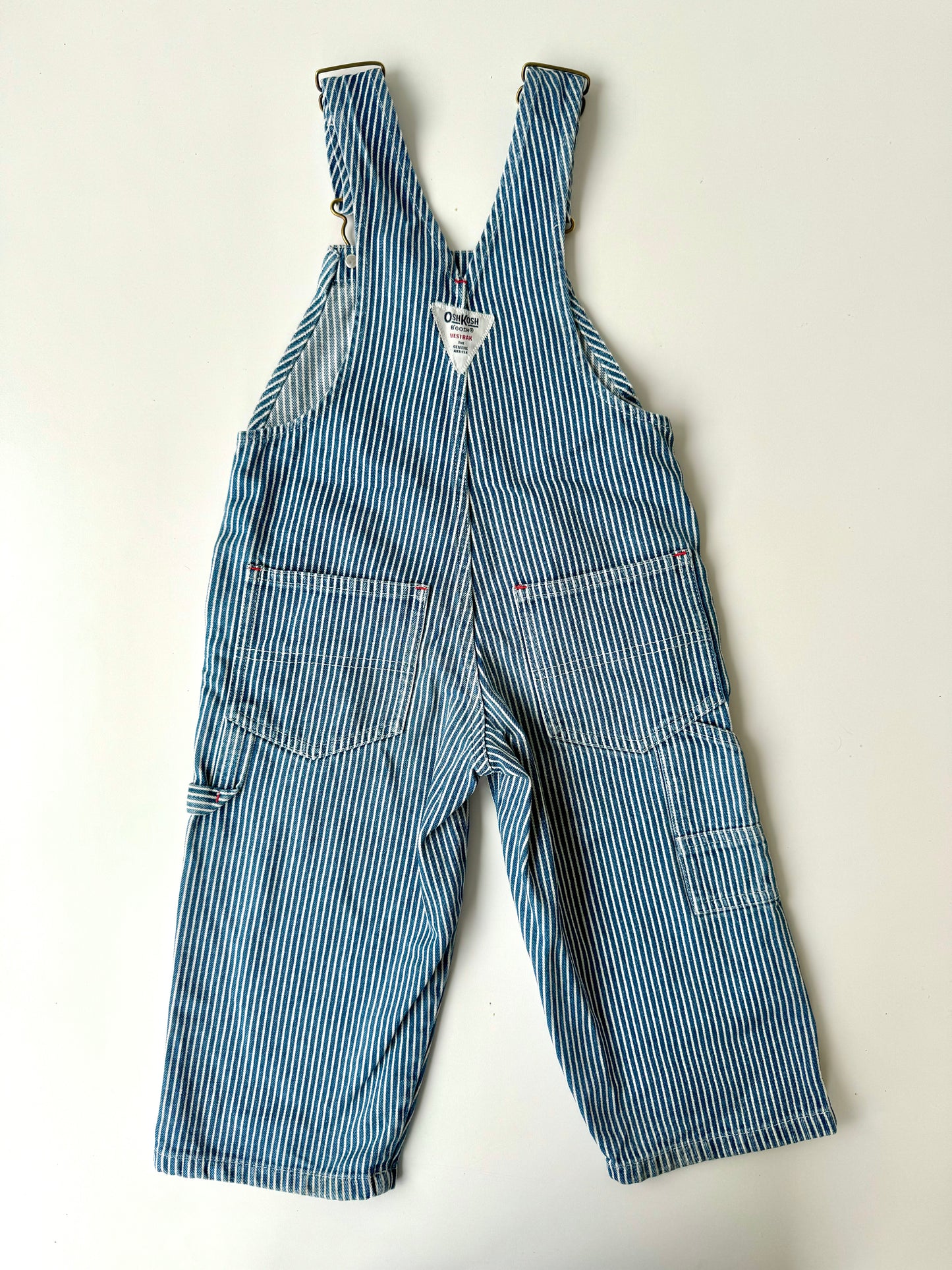 Preloved OshKosh Classic Blue Striped Dungarees Overall