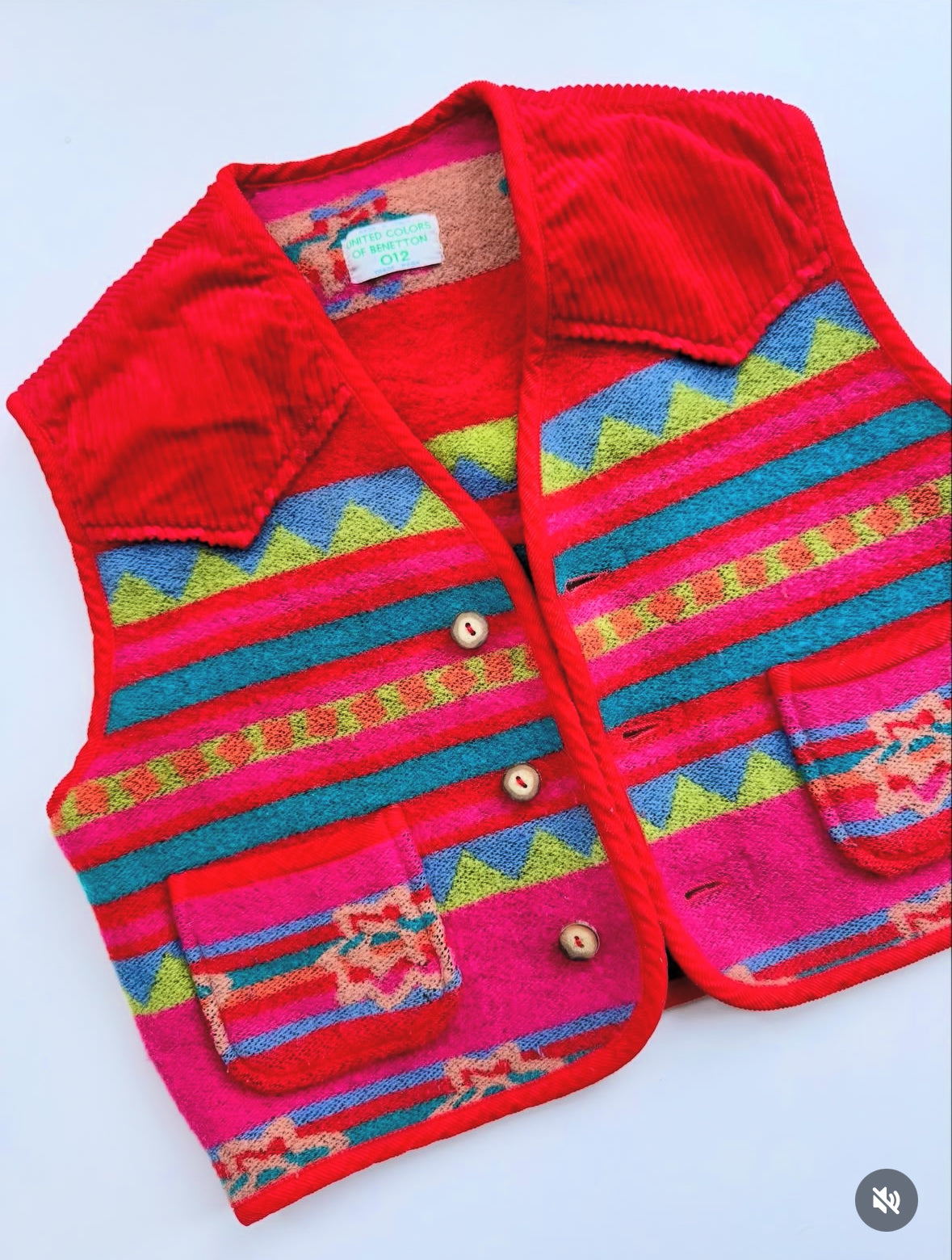 90s Vintage Benetton Colorful Wool Vest