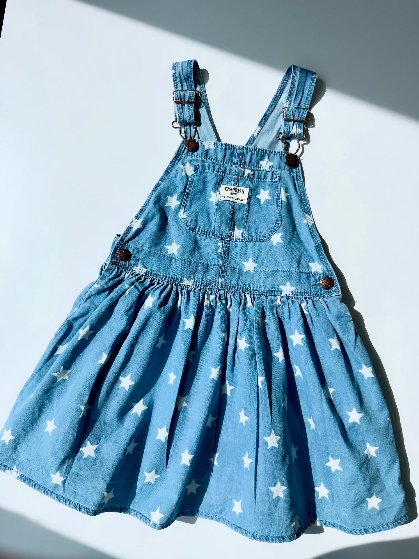 Adorable Preloved Little Stars Oshkosh Pinafore Dress
