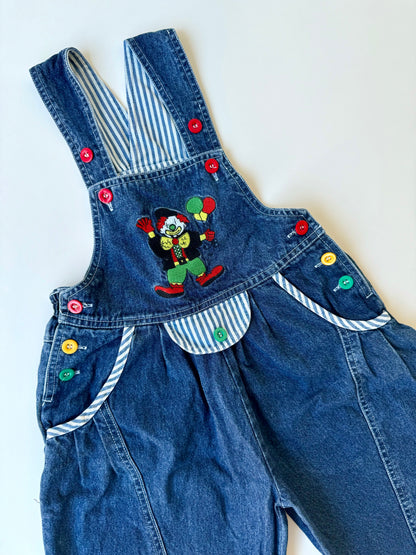 80s Vintage Denim Clown Dungarees Overall