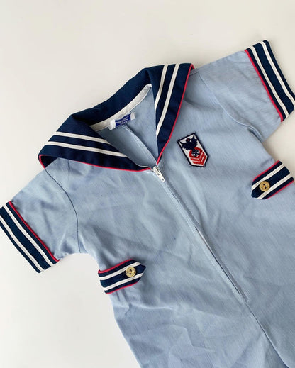 80s Vintage Sailor Baby Overall