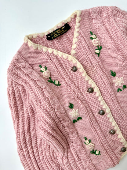 Preloved Bavarian Roses Knit Cardigan