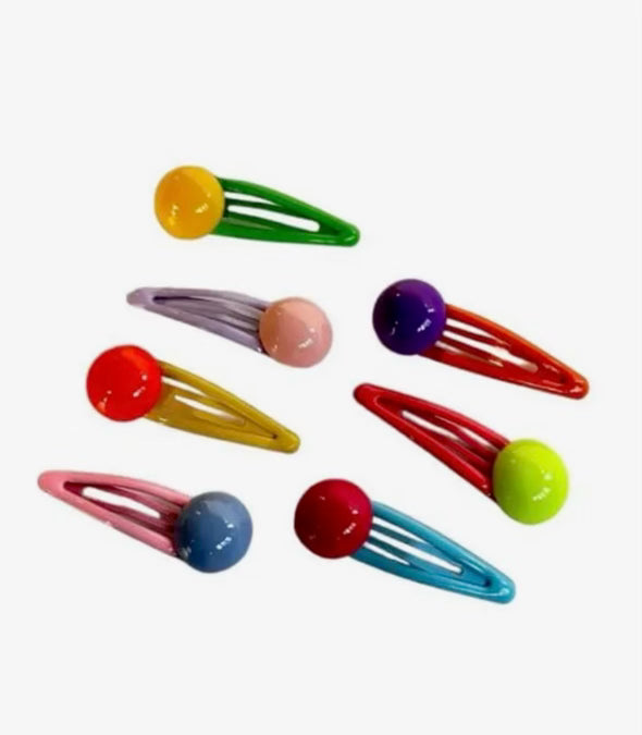 Colorful Ball Hair Clips Set