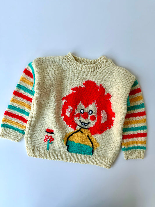 80s Vintage Handmade Pumuckl Knit Sweater