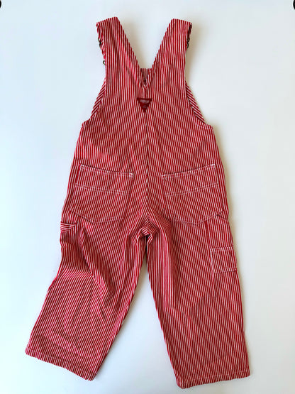 Preloved OshKosh Classic Red Striped Dungarees Overall