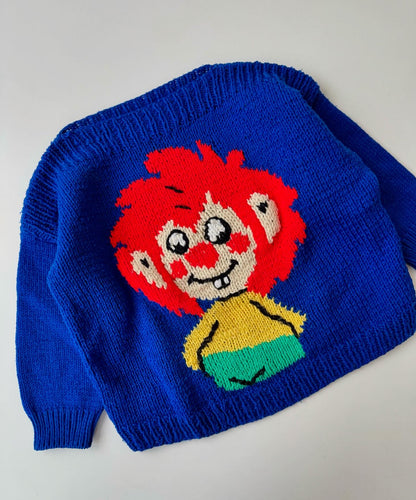 80s Vintage Handmade Pumuckl Knit Sweater