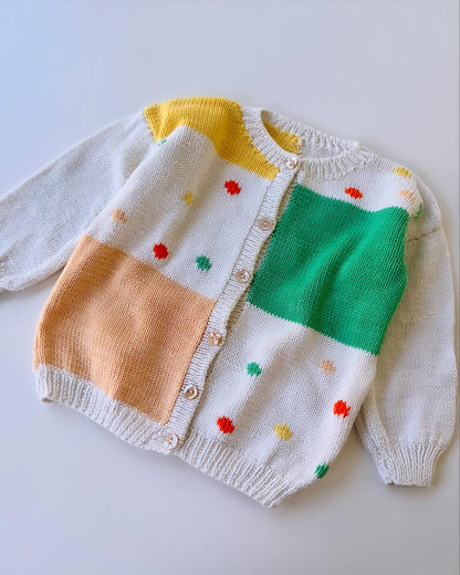 80s Vintage Handmade Pastel Knit Cardigan