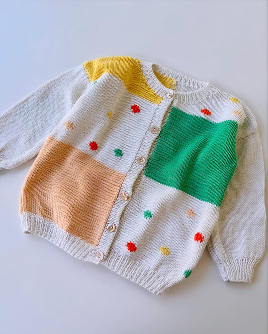 80s Vintage Handmade Pastel Knit Cardigan
