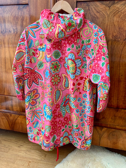 90s Vintage Pink Floral Oilily Raincoat Jacket