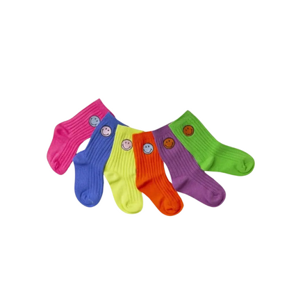 Colorful Smiley Socks 3 or 6 Pack Set