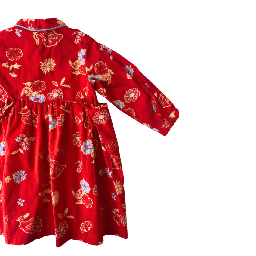 90s Vintage Cakewalk Red Floral Dress