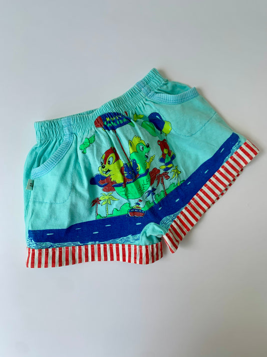 80s Vintage Squirrel Cotton Shorts