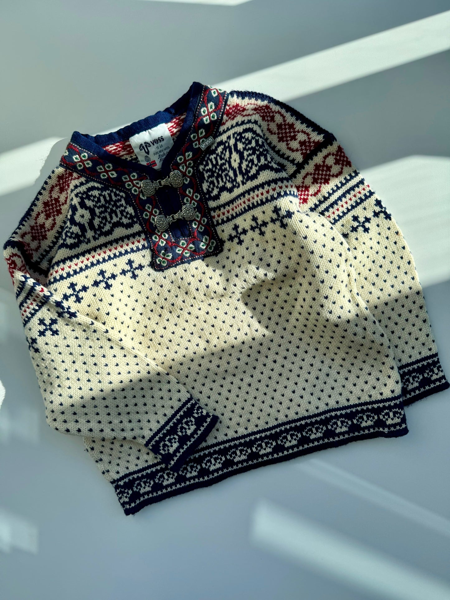 Norwegian Wool Knit Pullover Blue