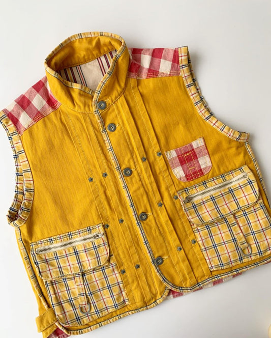 90s Vintage Yellow Oilily Vest