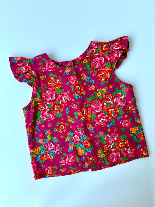 New Handmade Cotton Flower Blouse Shirt