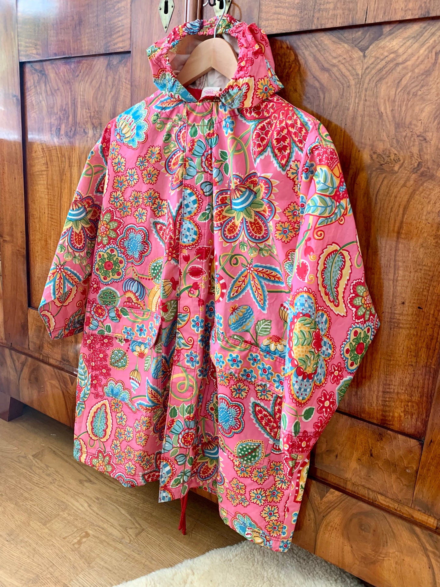 90s Vintage Pink Floral Oilily Raincoat Jacket