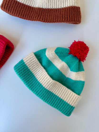 New Colorful Super Soft Striped Knit Beanies