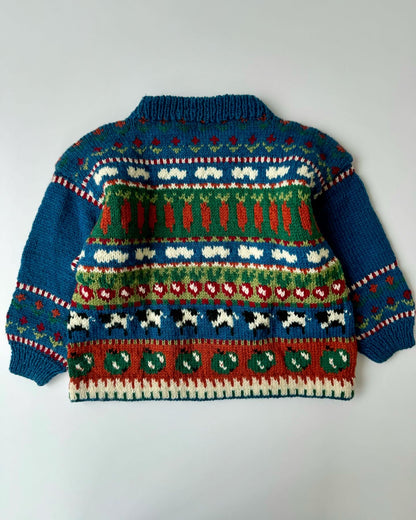 Handmade Gorgeous Farm Knit Sweater 100% Wool