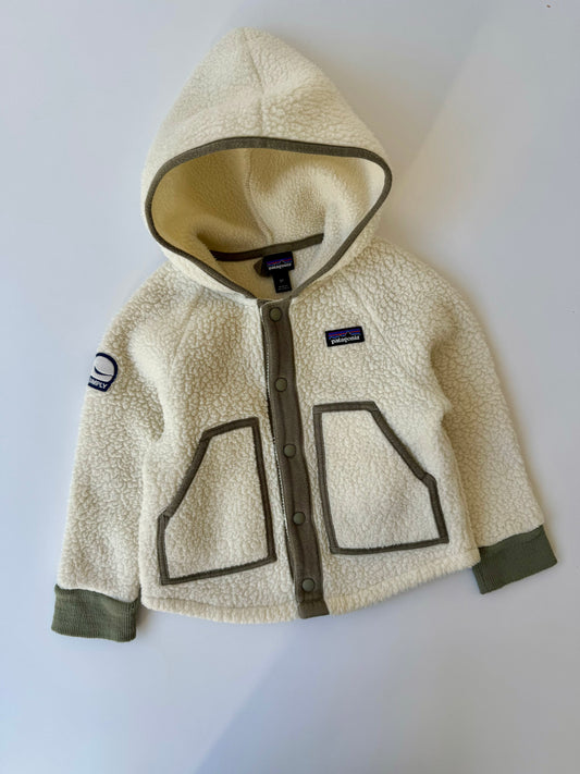 Preloved Patagonia Baby Retro Pile Fleece Jacket Hoodie Natural Creme