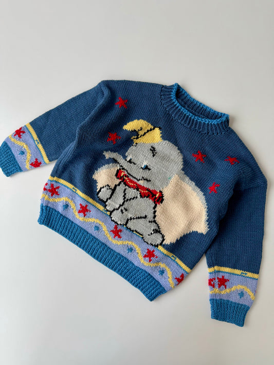 90s Vintage Handmade Dumbo Cotton Knit Sweater