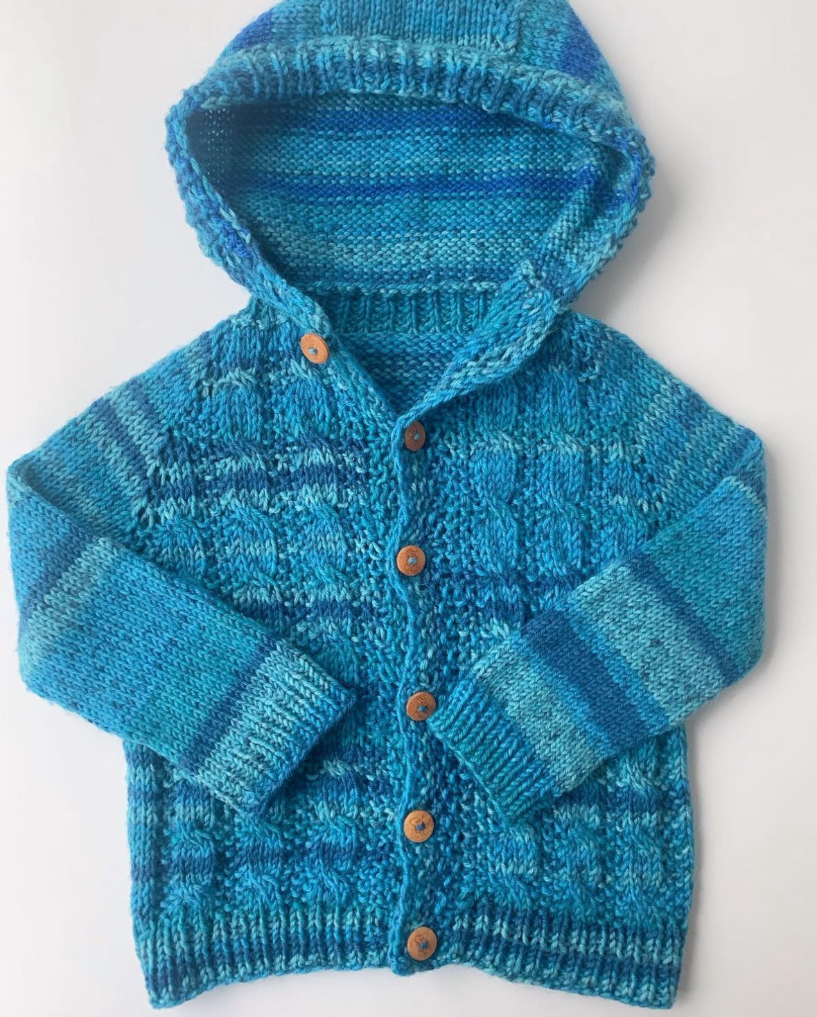 Handmade Hoodie Cardigan 100% Wool