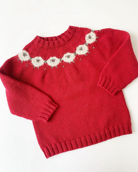 Handmade Sheep Red Framework Sweater